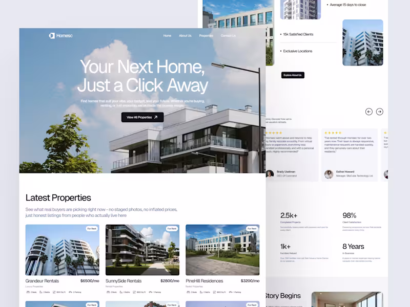 Cover image for Real Estate Property Listing Website