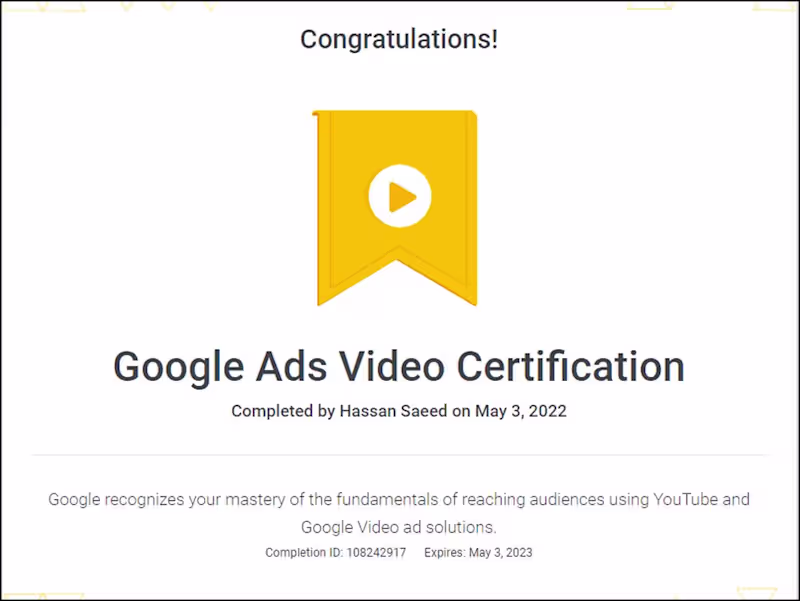 Cover image for Video Ads Certification