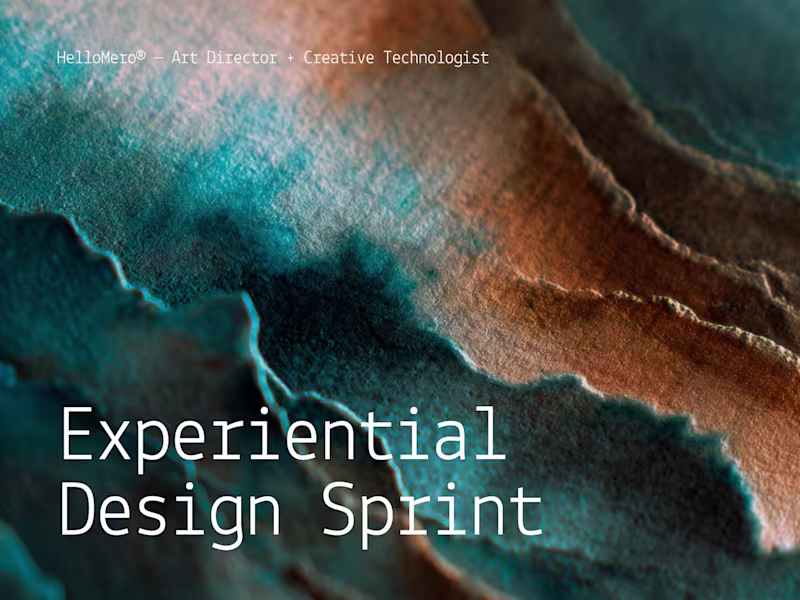 Cover image for 1-Week Experiential Design Sprint & Concept Validation