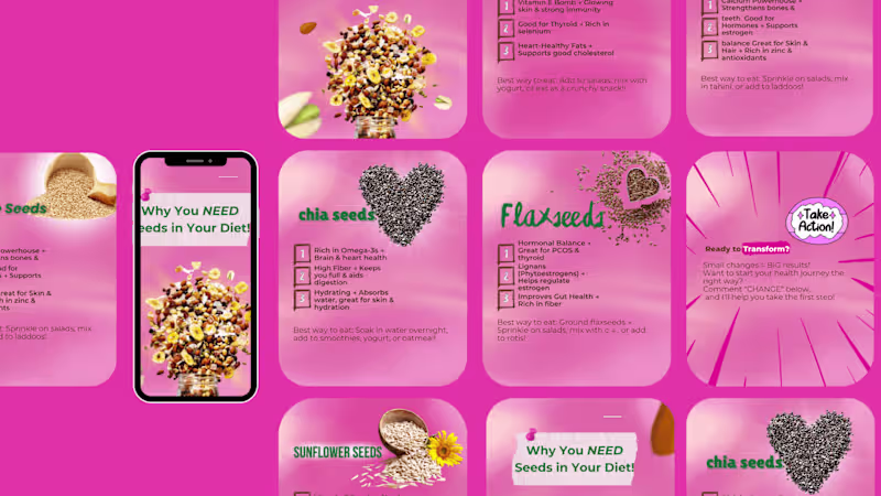 Cover image for Instagram Carousel – Power of Seeds in Your Diet