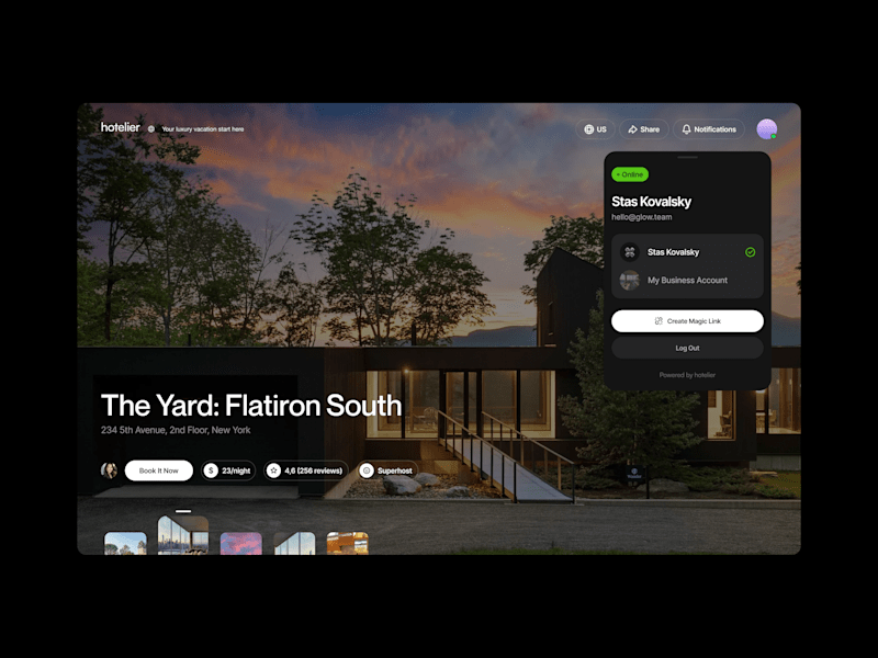 Cover image for AI Web App for luxury renting apartments and house (UI/UX, Dark)