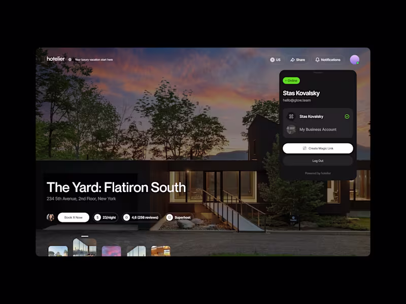 Cover image for AI Web App for luxury renting apartments and house (UI/UX, Dark)