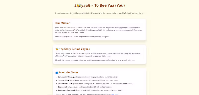 Cover image for 🌱 2ByaaG – Bridging Generations Through Stories and Support