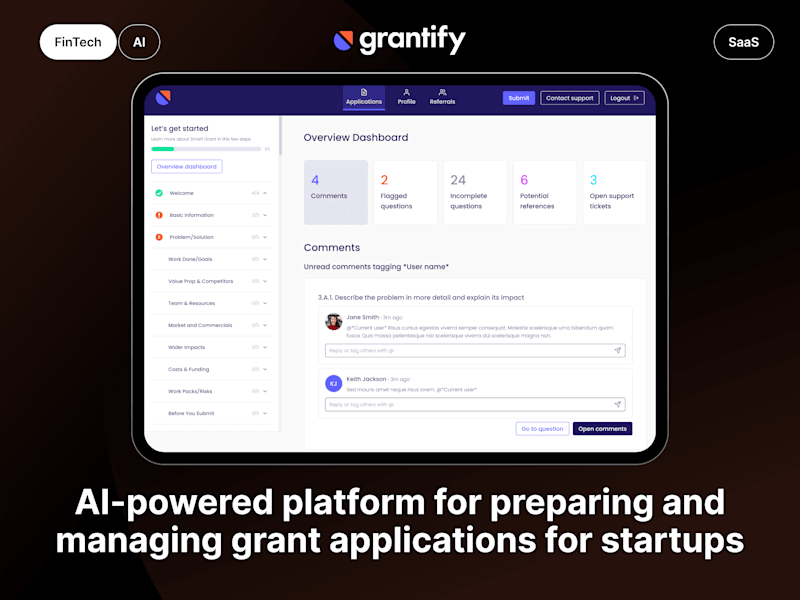 Cover image for Grantify - AI-powered Grant Applications Management