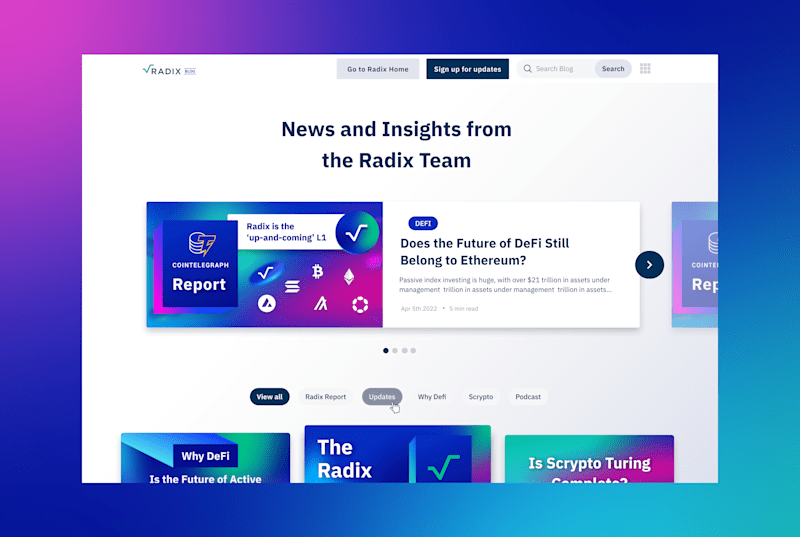 Cover image for Website Design - Radix Blog