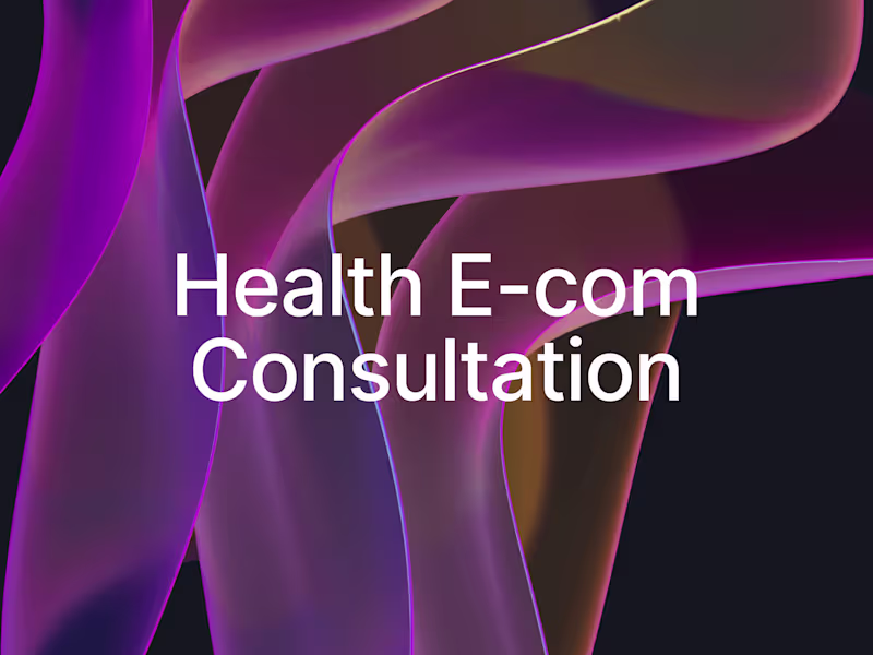 Cover image for Health supplement e-commerce consultation and growth