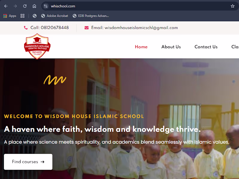 Cover image for Home - WISDOM HOUSE ISLAMIC SCHOOL