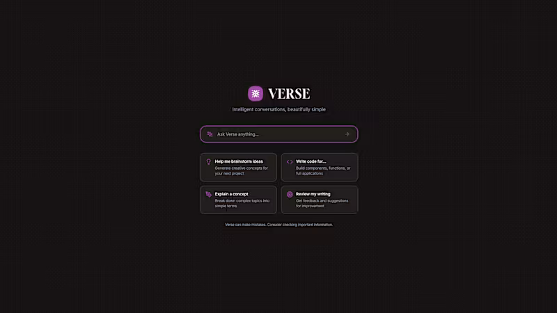 Cover image for Verse - AI Chat Interface Concept Concept chat interface for...