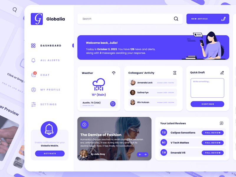 Cover image for Globalia Freebie Dashboard