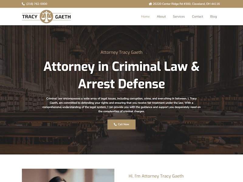Cover image for Attorney Tracy Gaeth Business Website Design & Development