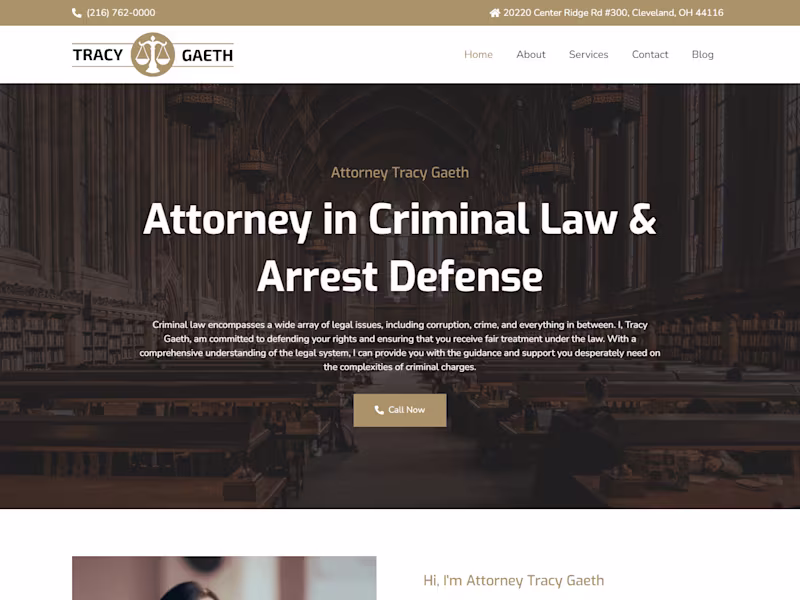 Cover image for Attorney Tracy Gaeth Business Website Design & Development