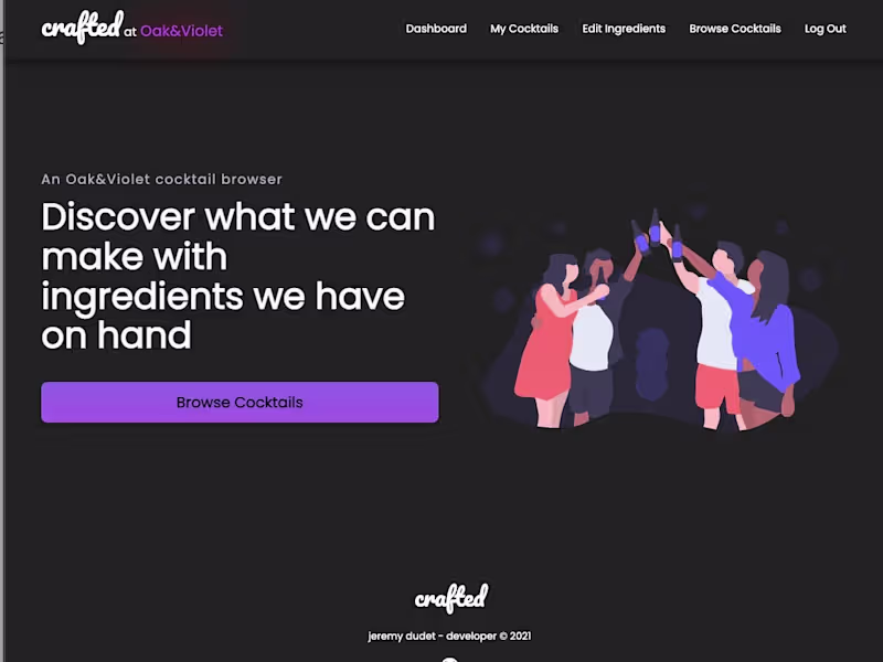Cover image for Craft-cocktail bar digital menu