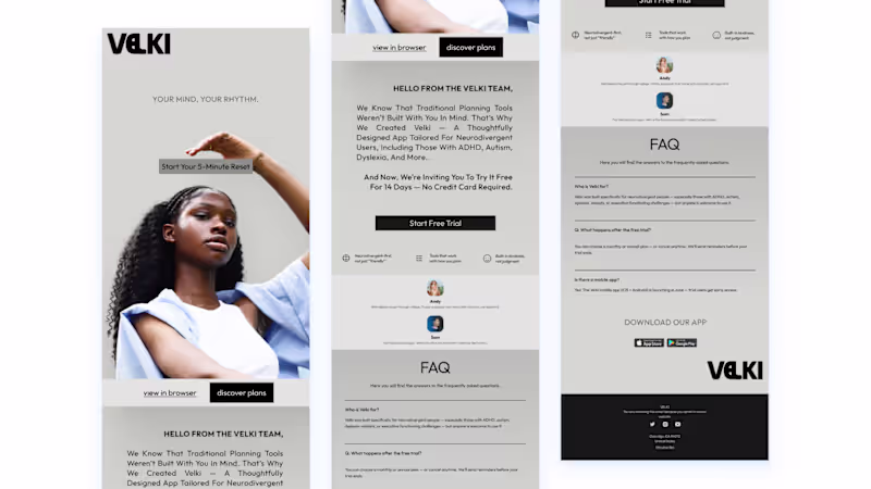 Cover image for VELKI | Email Newsletter Design & Meta Ads