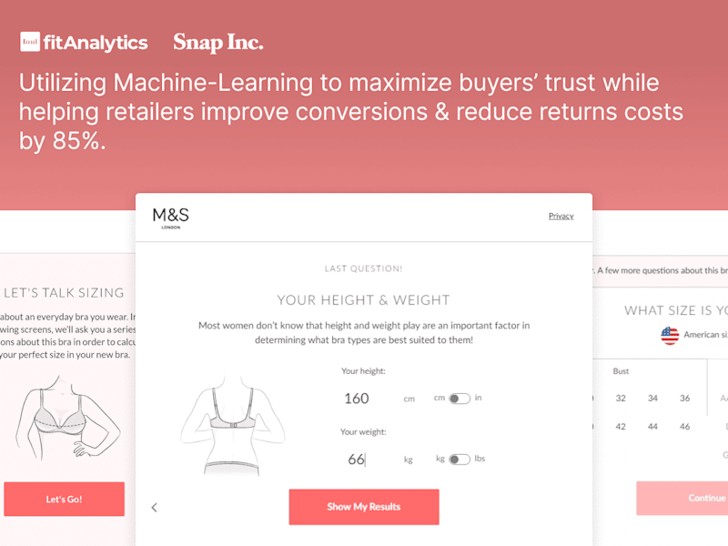 Cover image for Fit Analytics / SNAP INC ARES - Machine-Learning Retail tech