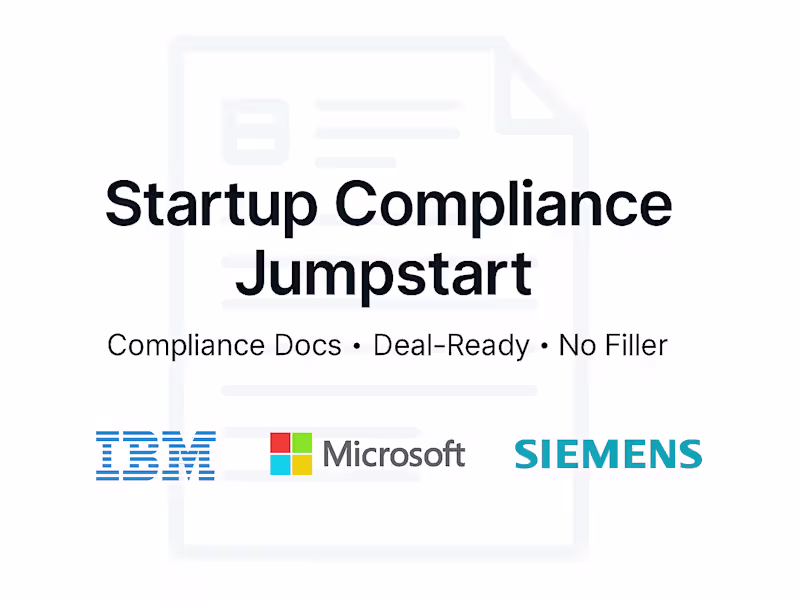 Cover image for Startup Compliance Jumpstart (Policies & Docs You Actually Need)