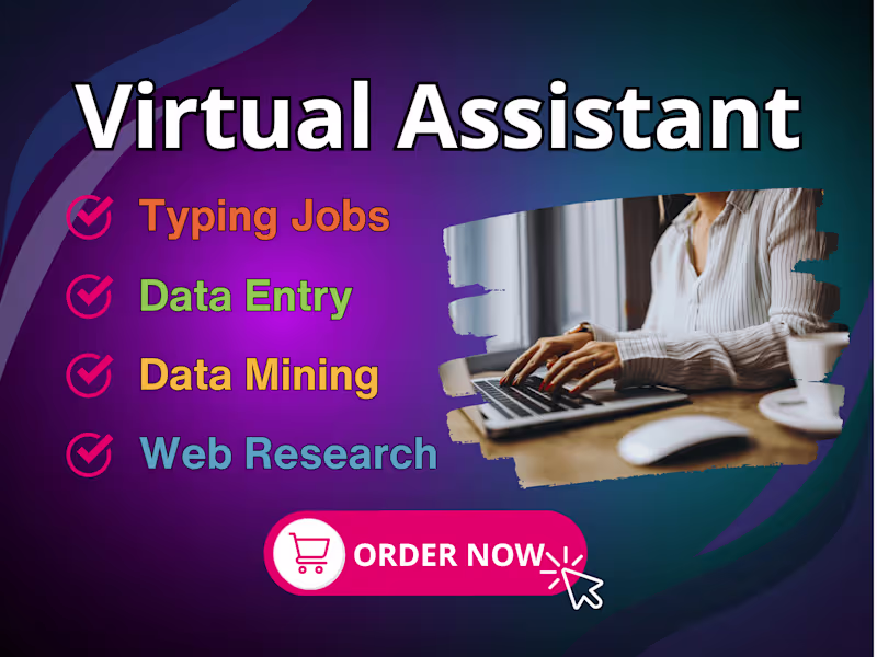Cover image for Data entry for copy-paste and typing work.