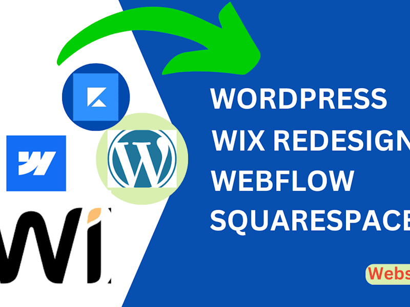Cover image for I will design Wix, Webflow, Squarespace and WordPress Websites