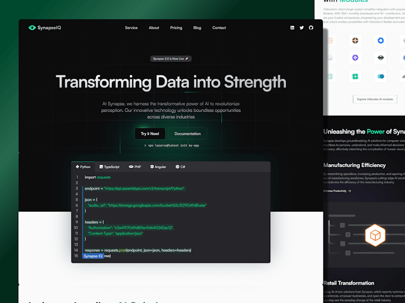 Cover image for SynapseIQ - Transforming Data into Strength