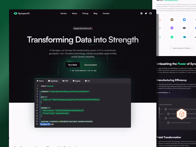 Cover image for SynapseIQ - Transforming Data into Strength