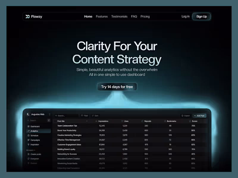 Cover image for Flowzy landing page