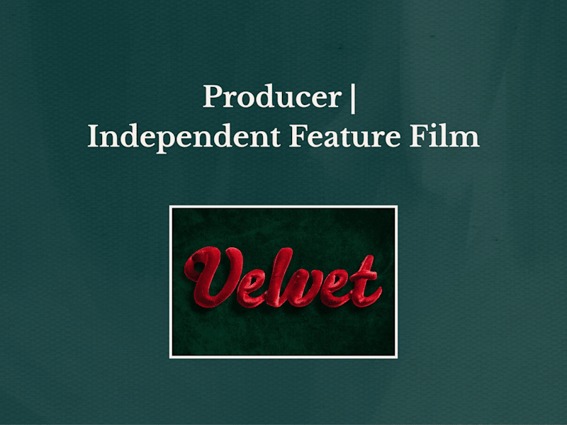 Cover image for "Velvet" (2025) | Producer | Independent Feature Film