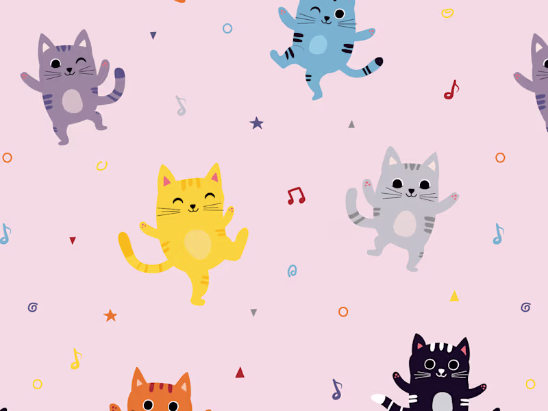 Cover image for Seamless Dancing Cat Pattern