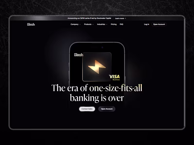 Cover image for Slash – Complete Fintech Banking Website (Figma UI/UX Design)