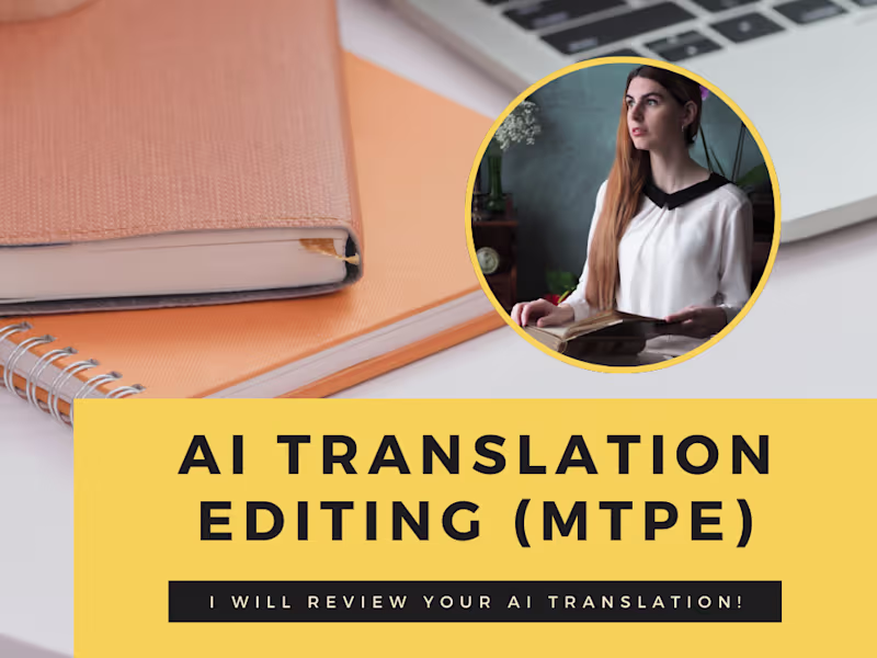 Cover image for AI Machine-Translation Post Editing (EN < > ITA)