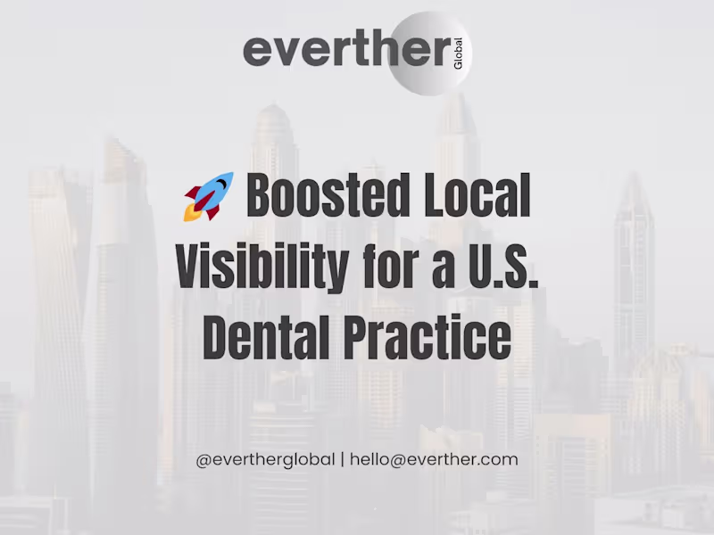 Cover image for SEO Strategy for U.S.-Based Dental Website