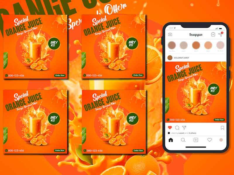 Cover image for Social Media Orange Juice Post Design
