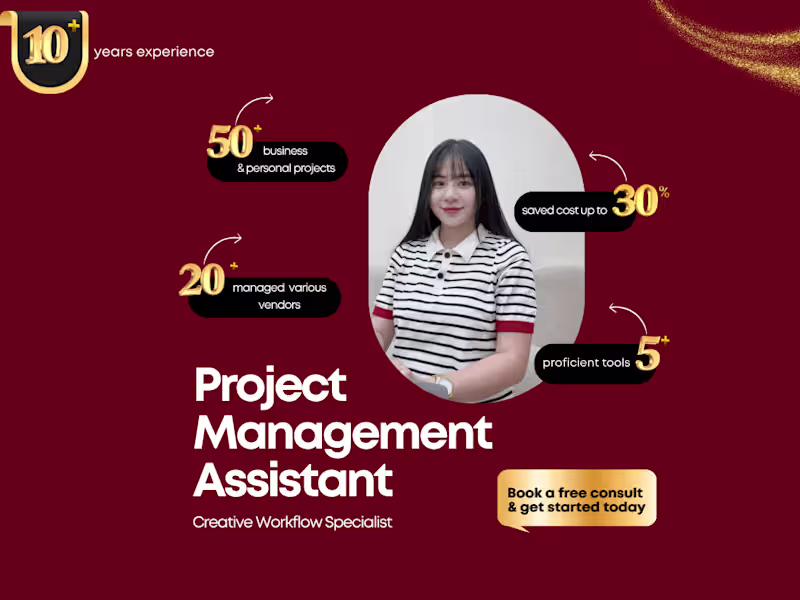 Cover image for Project Management Assistant | Creative Project VA