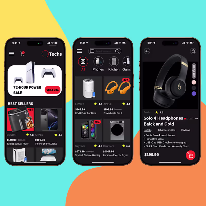 Cover image for Electronics E-commerce UI/UX Design for O Techs
