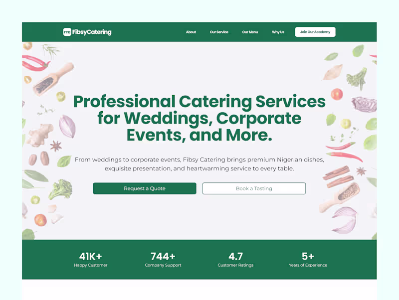Cover image for Website Design & Development for Fibsy Catering Services