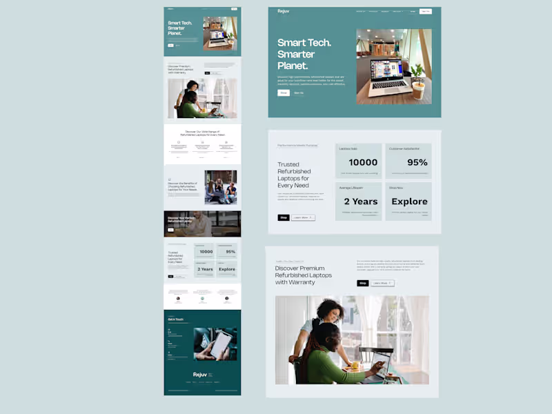 Cover image for Rejuv — Landing page for refurbished laptops