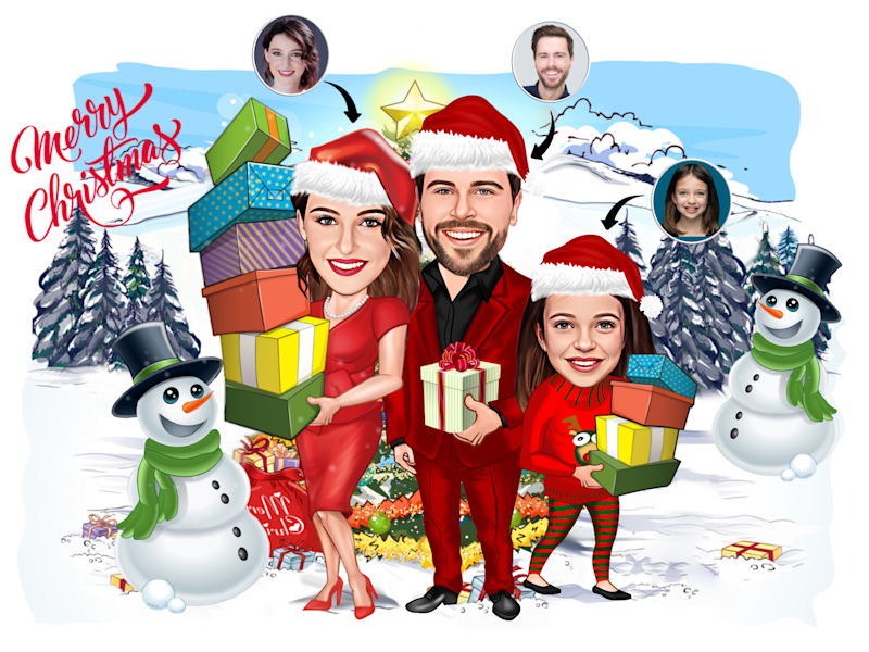 Cover image for Personalized Christmas Caricature Cartoons