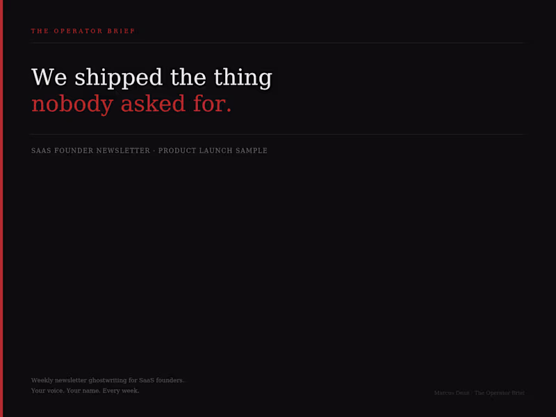 Cover image for Newsletter Ghostwriting  - Pro