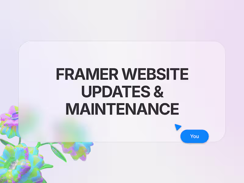 Cover image for Edits to an existing Framer Website