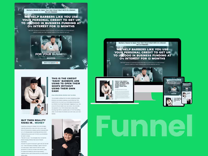 Cover image for Gohighlevel Sales funnel design for Bussiness Credit