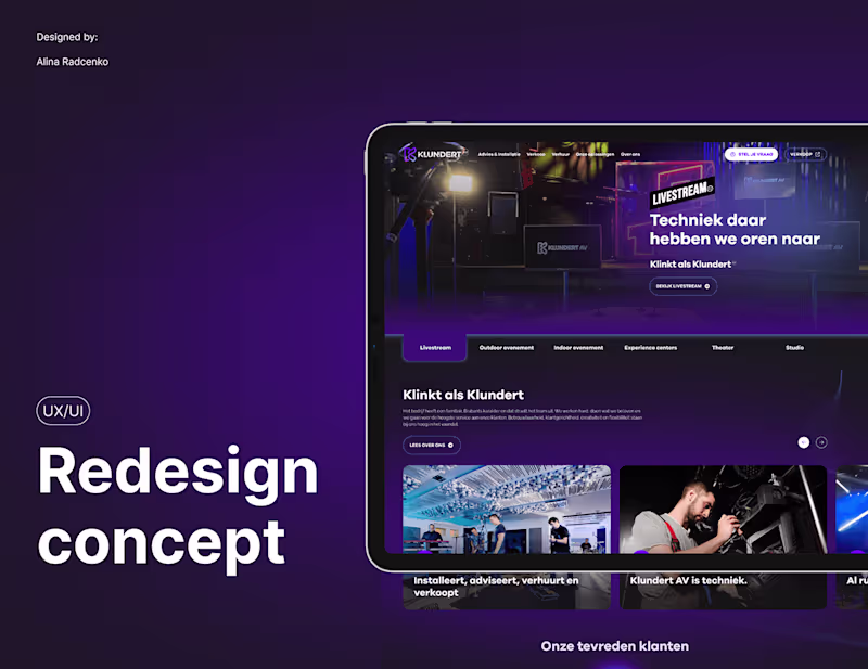 Cover image for Redesign concept for audiovisual solutions company