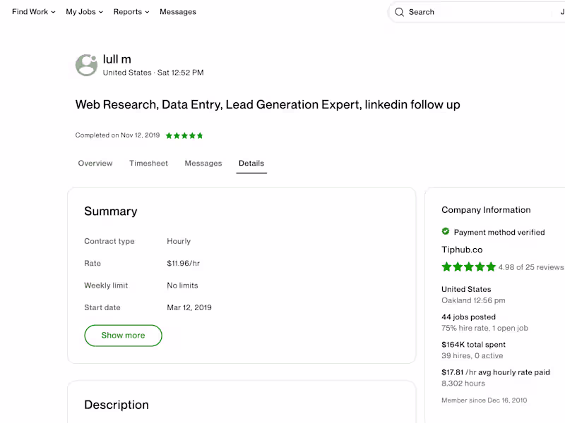 Cover image for Web Research, Data Entry, Lead Generation Expert, Linkedin