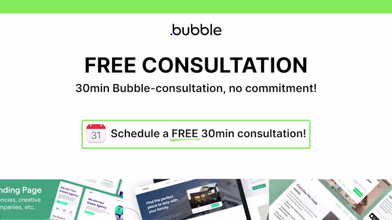 Cover image for 30min free Bubble-consultation!