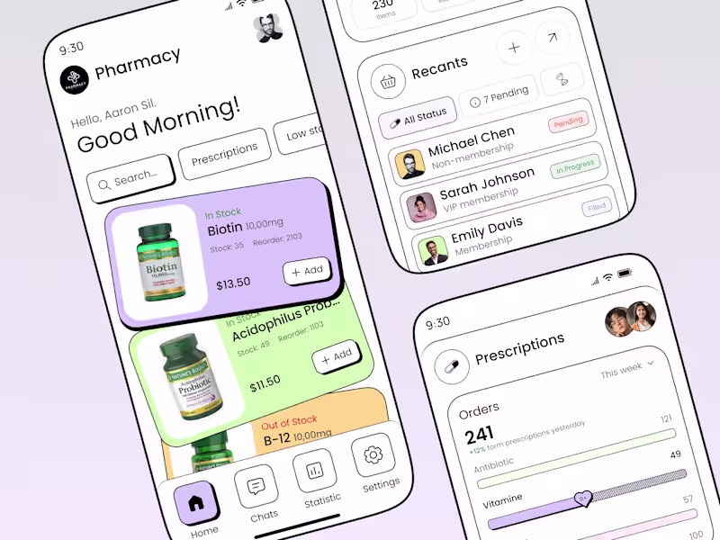 Cover image for Pharmacy Management App UI Design