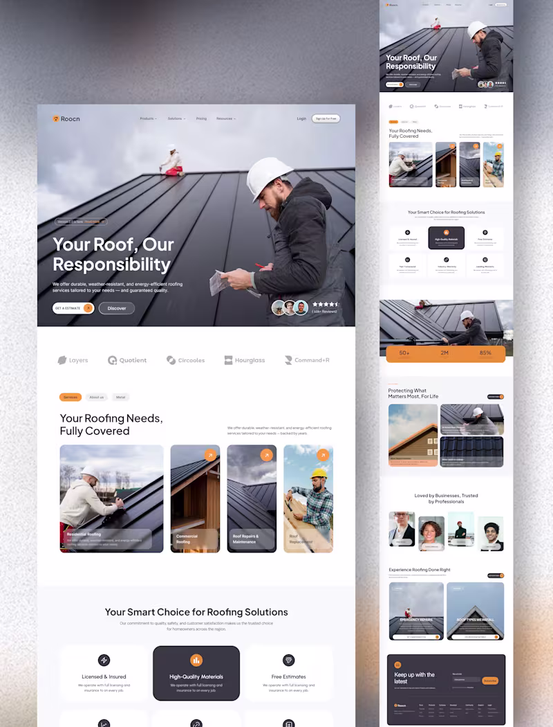 Cover image for Roofing Services Website 👷