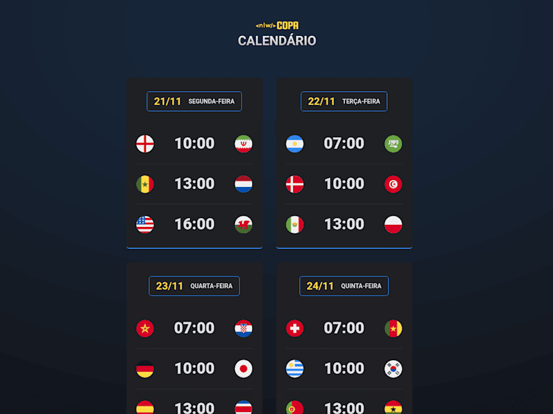 Cover image for World Cup calendar