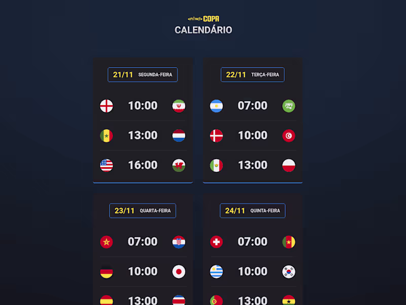 Cover image for World Cup calendar