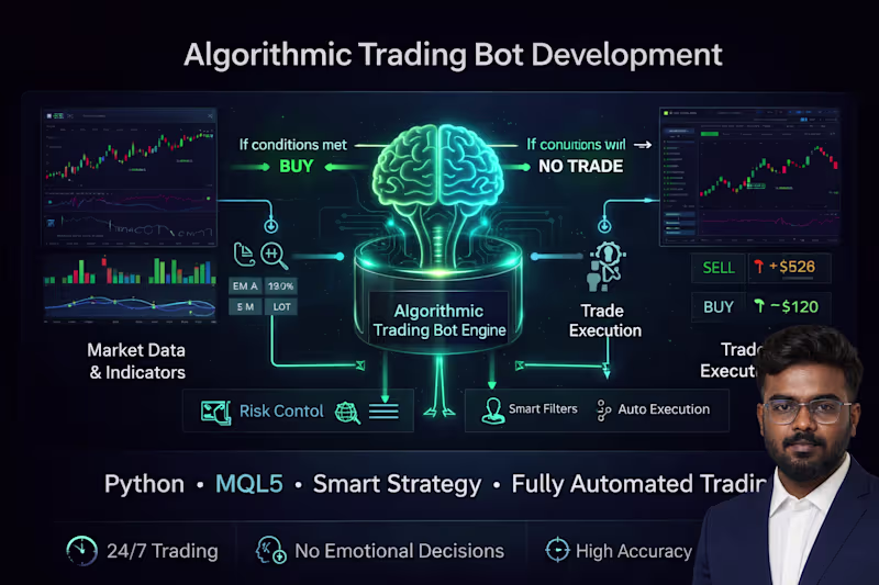 Cover image for Algorithmic Trading Bot Development (Python & MQL5)