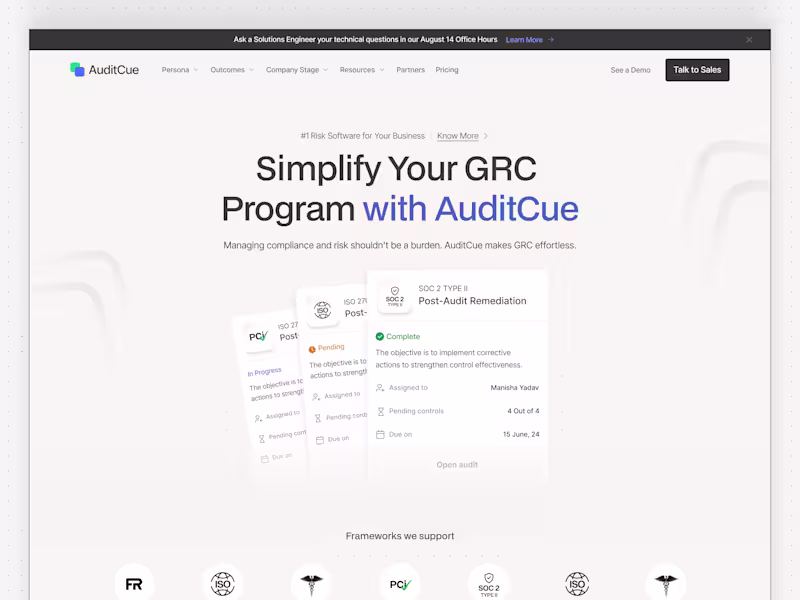 Cover image for Auditcue: Framer Minimalist Landing Page