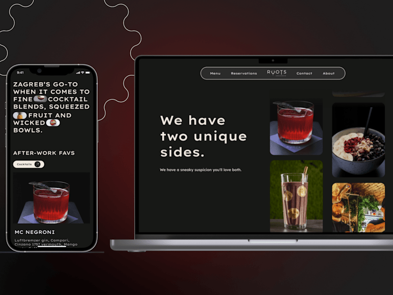 Cover image for Roots Bar website