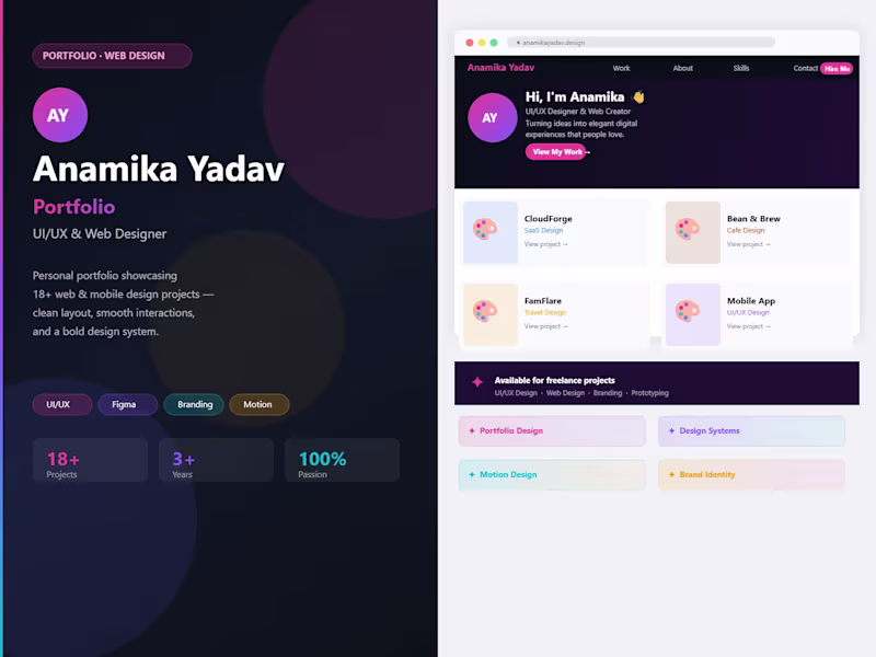 Cover image for Anamika Yadav Portfolio — Web Design