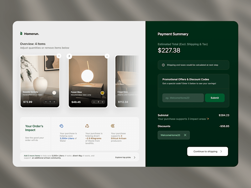 Cover image for Product Checkout Flow • Sustainable E-Commerce UI